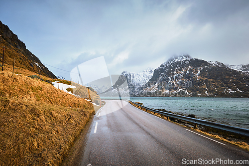 Image of Road in Norway along the fjord