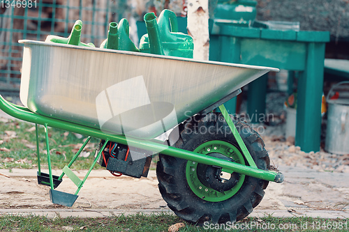Image of electrify powered motorized garden wheelbarrow