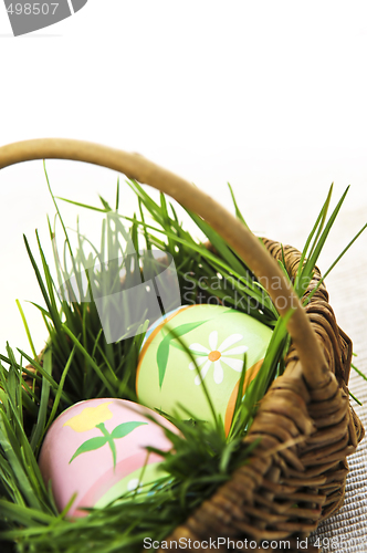 Image of Easter eggs with green grass