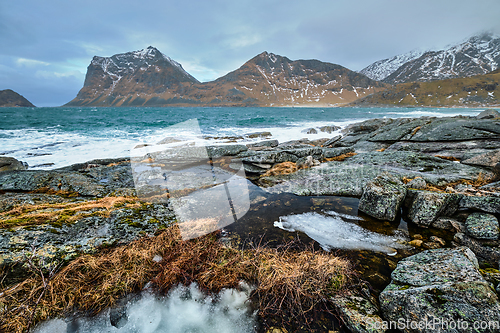 Image of Rocky coast of fjord in Norway