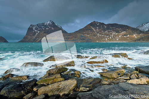 Image of Rocky coast of fjord in Norway