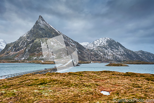 Image of Fredvang Bridges. Lofoten islands, Norway