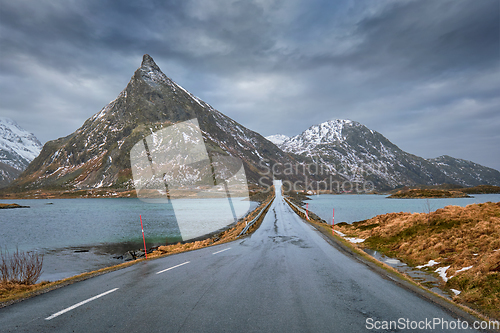 Image of Road in Norway with bridge
