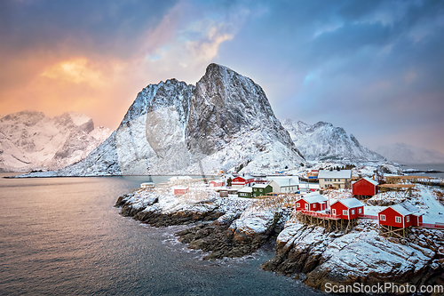 Image of Hamnoy fishing village on Lofoten Islands, Norway