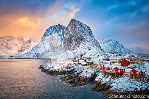 Image of Hamnoy fishing village on Lofoten Islands, Norway