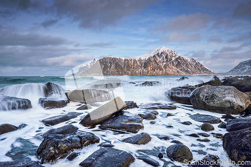 Image of Rocky coast of fjord in Norway