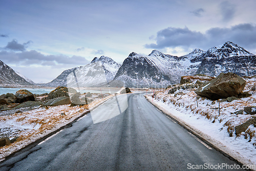 Image of Road in Norway in winter