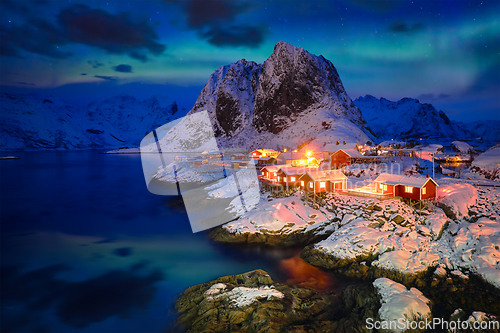 Image of Hamnoy fishing village on Lofoten Islands, Norway