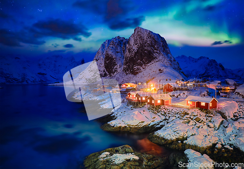 Image of Hamnoy fishing village on Lofoten Islands, Norway