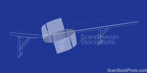 Image of 3D model of empty shelf