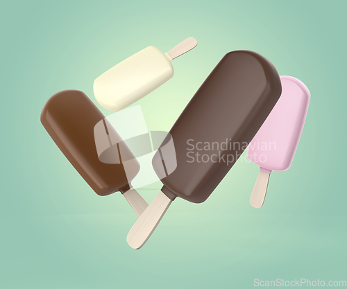 Image of Four different chocolate ice creams