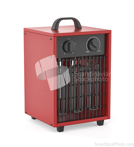 Image of Red industrial electric fan heater