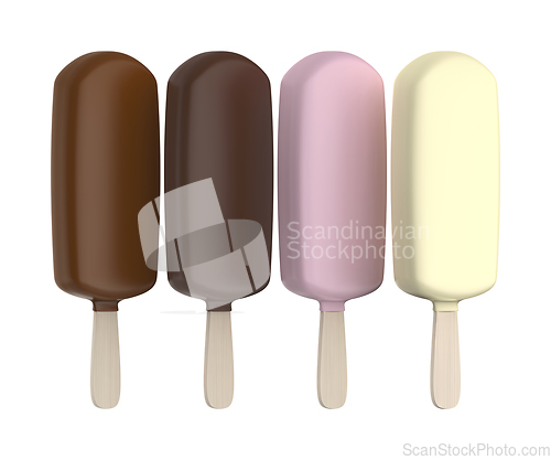 Image of Four different chocolate ice creams
