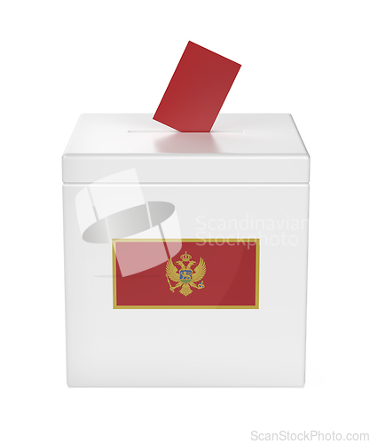 Image of Ballot box with the flag of Montenegro