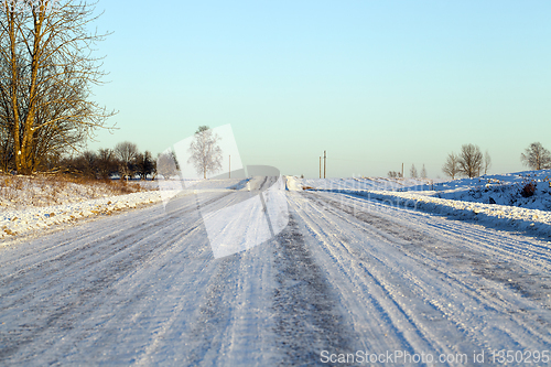 Image of Track on a snow-covered road