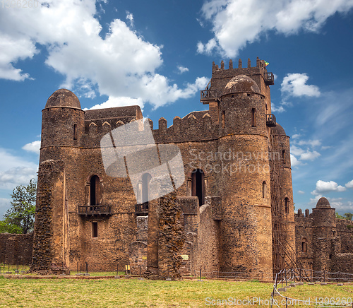 Image of Fasil Ghebbi, castle in Gondar, Ethipia Heritage