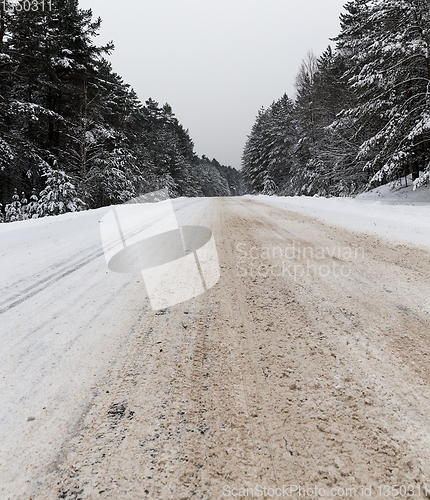 Image of Winter road under the snow