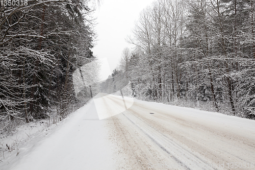 Image of Winter road under the snow
