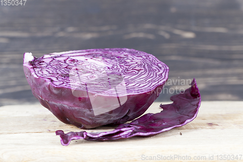 Image of Purple head of cabbage table