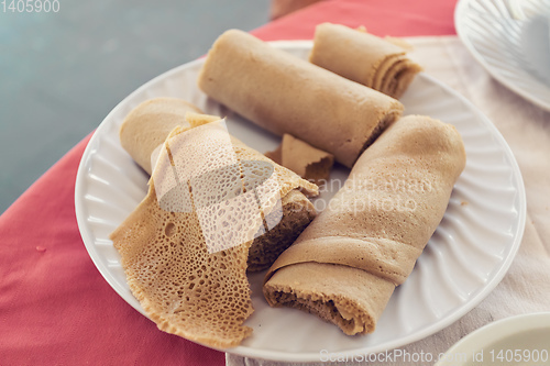 Image of Injera traditional and national dish of Ethiopia