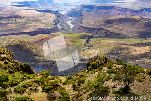 Image of mountain landscape with canyon, Ethiopia
