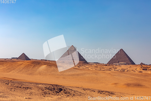 Image of Panorama of the Great Pyramids of Giza, Egypt