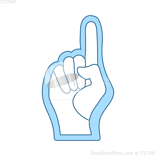 Image of Fan Foam Hand With Number One Gesture Icon