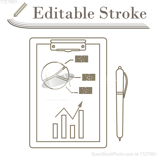 Image of Writing Tablet With Analytics Chart Icon