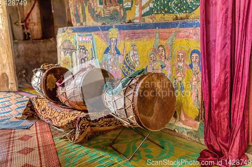 Image of ceremonial drum Ura Kidane Mehret, Ethiopia