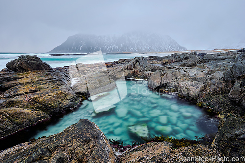 Image of Rocky coast of fjord in Norway