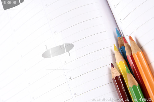 Image of Color pencil and agenda