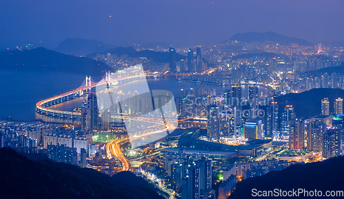 Image of Busan cityscape Gwangan Bridge at night