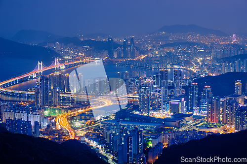 Image of Busan cityscape Gwangan Bridge at night