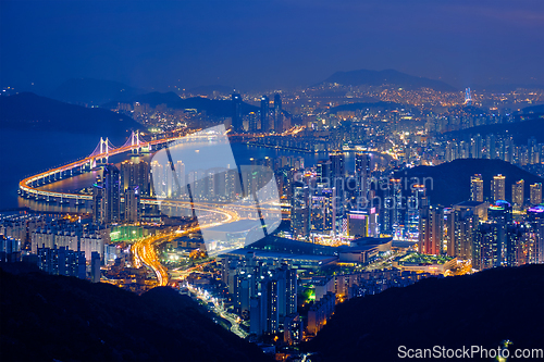 Image of Busan cityscape Gwangan Bridge at night