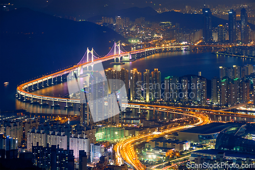 Image of Busan cityscape Gwangan Bridge at night