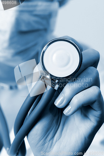Image of Young doctor with stethoscope.