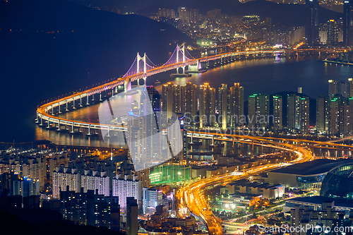 Image of Busan cityscape Gwangan Bridge at night