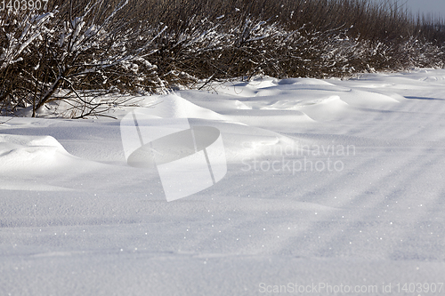 Image of Snow drifts in winter