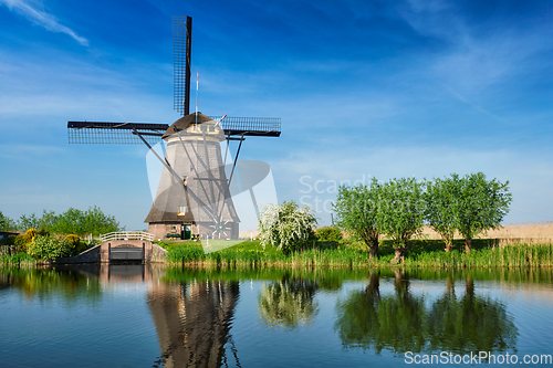 Image of Windmills at Kinderdijk in Holland. Netherlands