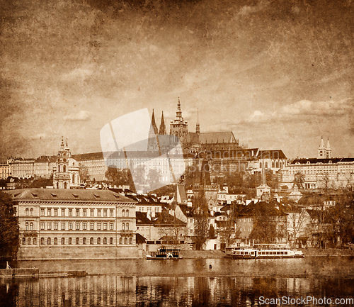 Image of View of Charles bridge over Vltava river and Gradchany