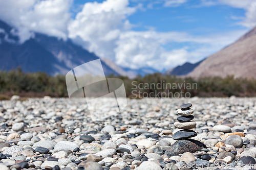 Image of Zen balanced stones stack