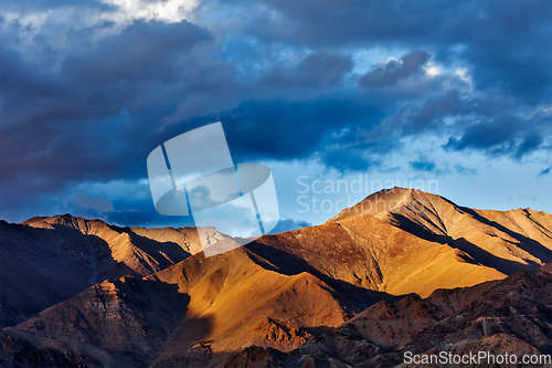 Image of Himalayas mountains on sunset