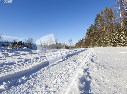 Image of A winter asphalt road