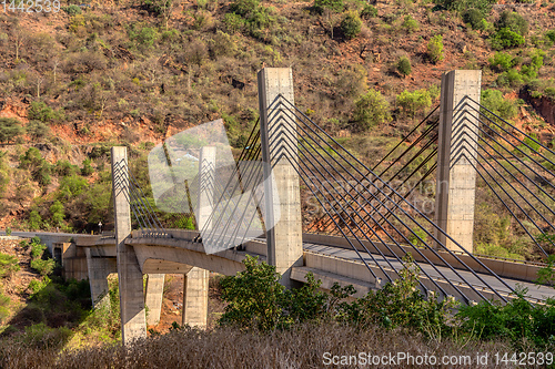 Image of old and new bridge across Blue Nile, Ethiopia