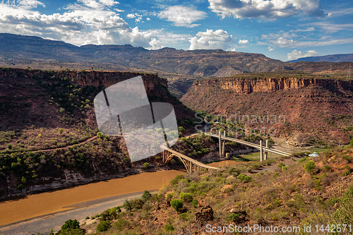 Image of old and new bridge across Blue Nile, Ethiopia