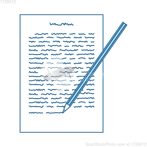 Image of Sheet With Text And Pencil Icon