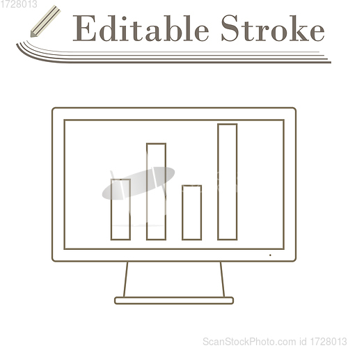 Image of Monitor With Analytics Diagram Icon