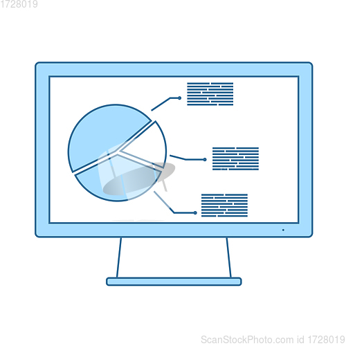 Image of Monitor With Analytics Diagram Icon