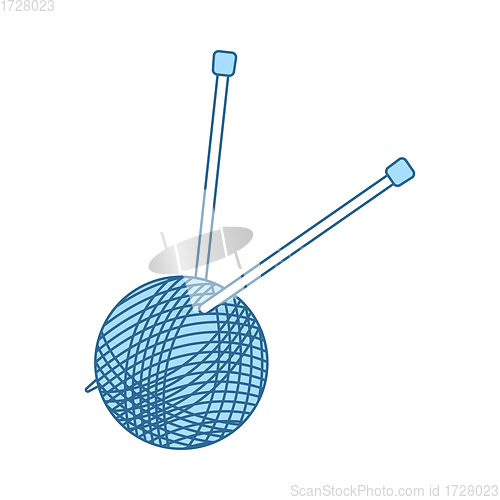 Image of Yarn Ball With Knitting Needles Icon