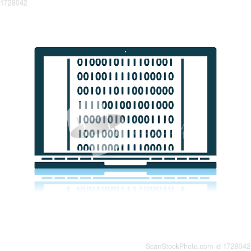 Image of Laptop With Binary Code Icon